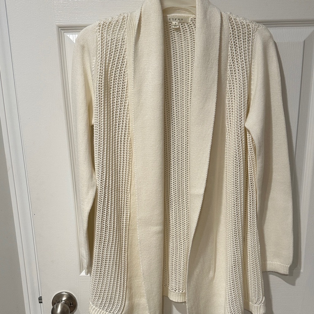 Cyrus Cream Open-Front Cardigan